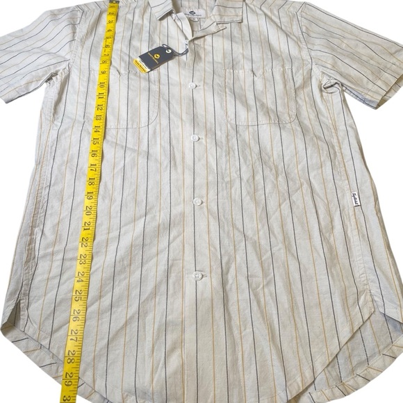 FayetteChill Cream Striped Button Down, M - Picture 6 of 9